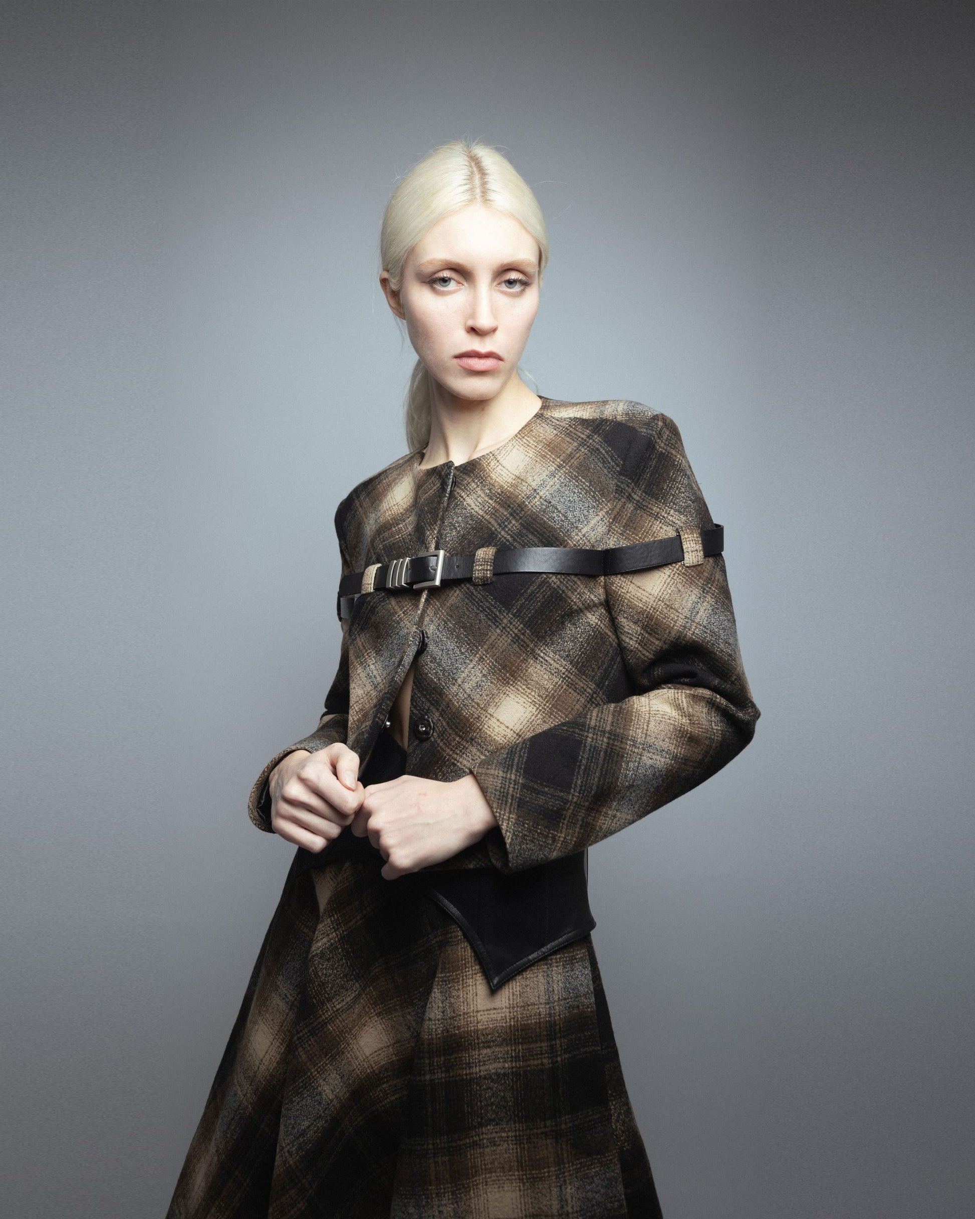 Alethea Plaid Cropped Blazer image 0