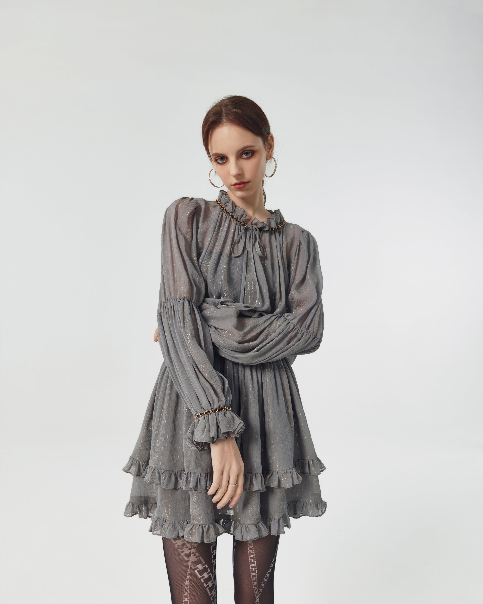 Janette Silk Chiffon Blouson Dress