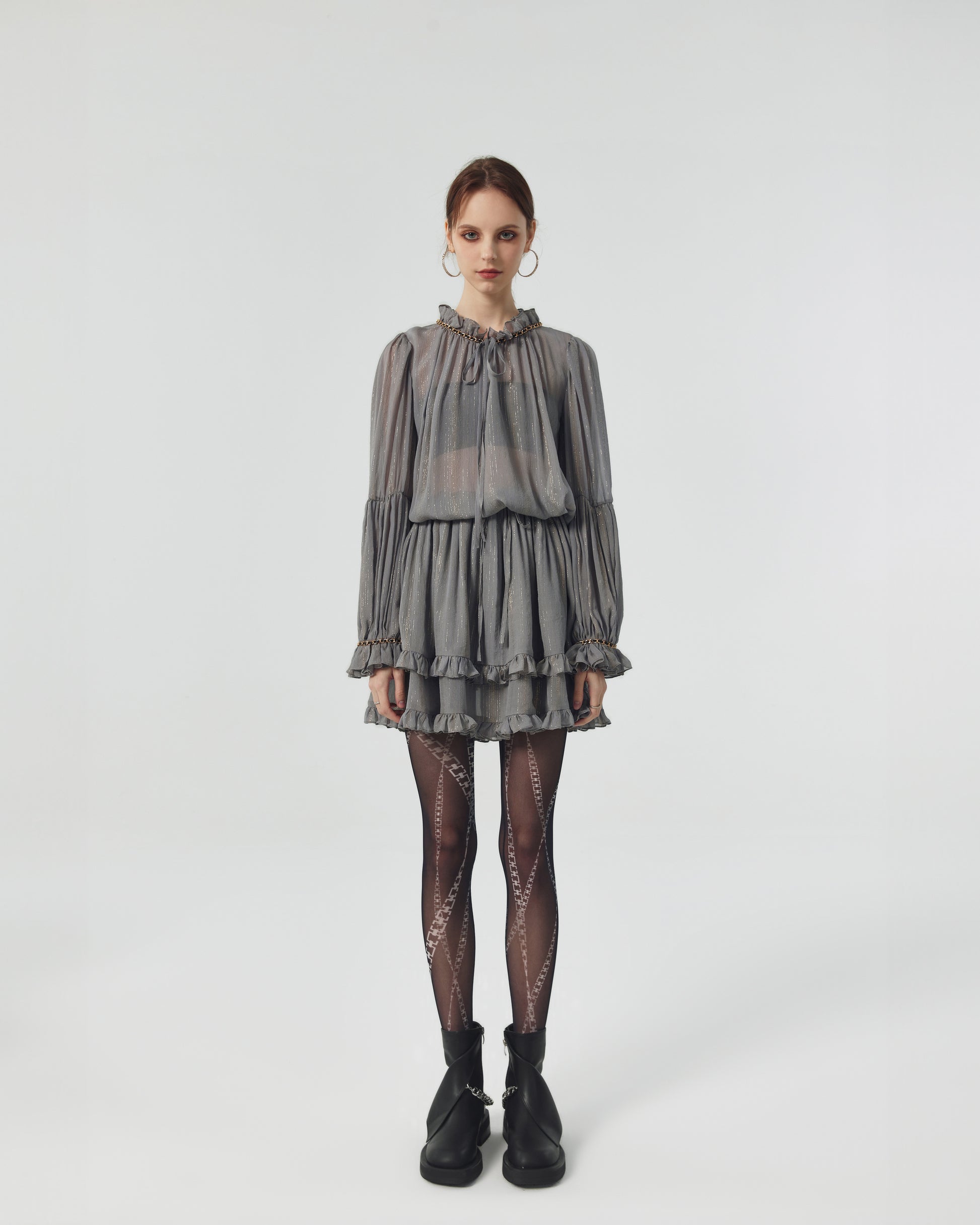 Janette Silk Chiffon Blouson Dress