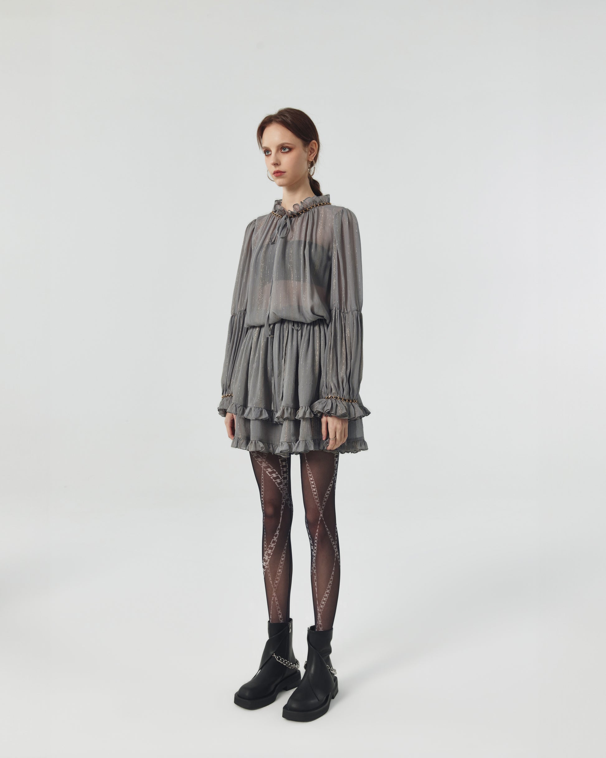 Janette Silk Chiffon Blouson Dress