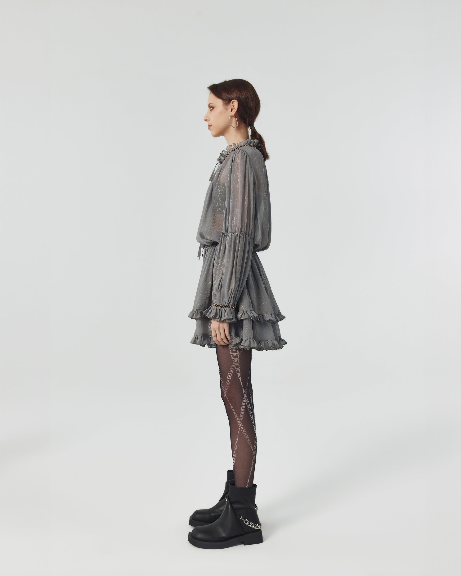 Janette Silk Chiffon Blouson Dress