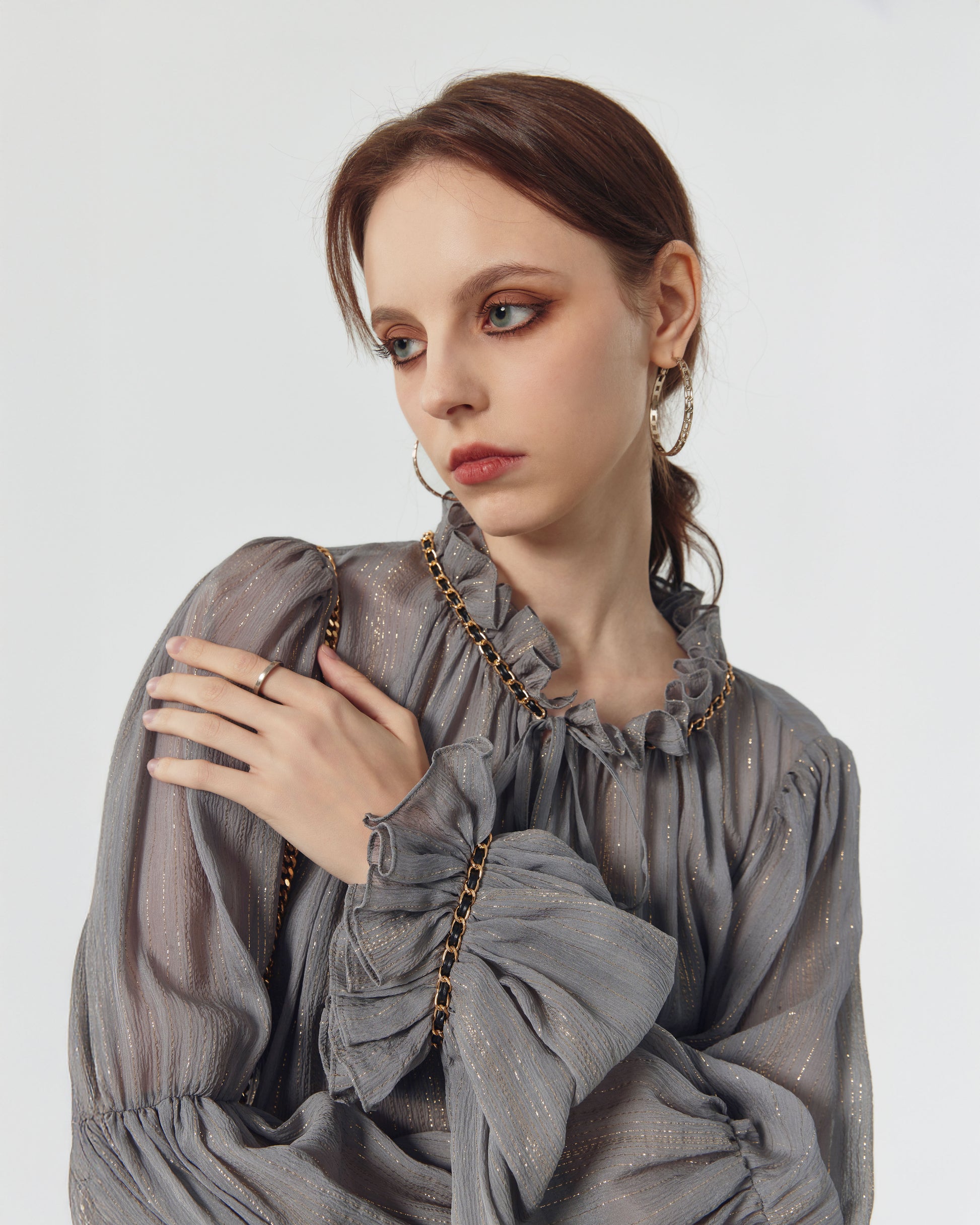 Janette Silk Chiffon Blouson Dress