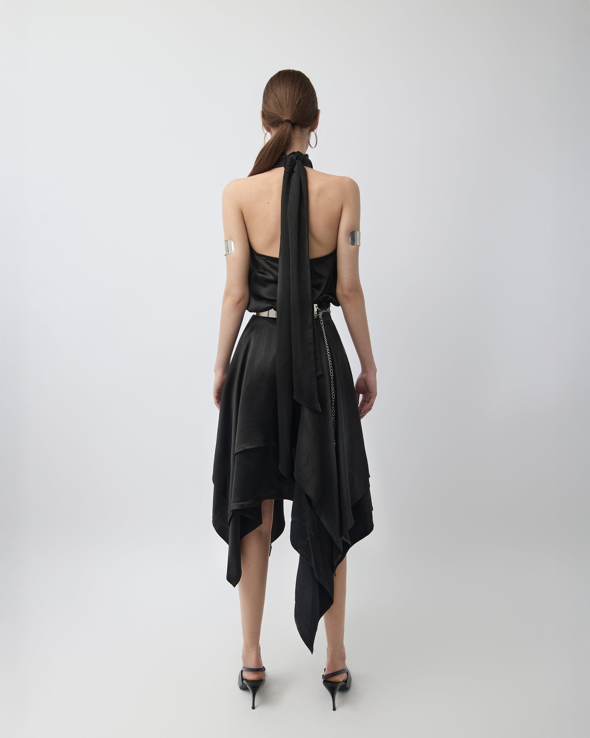 Celeste Halter Scarf-Hem Dress