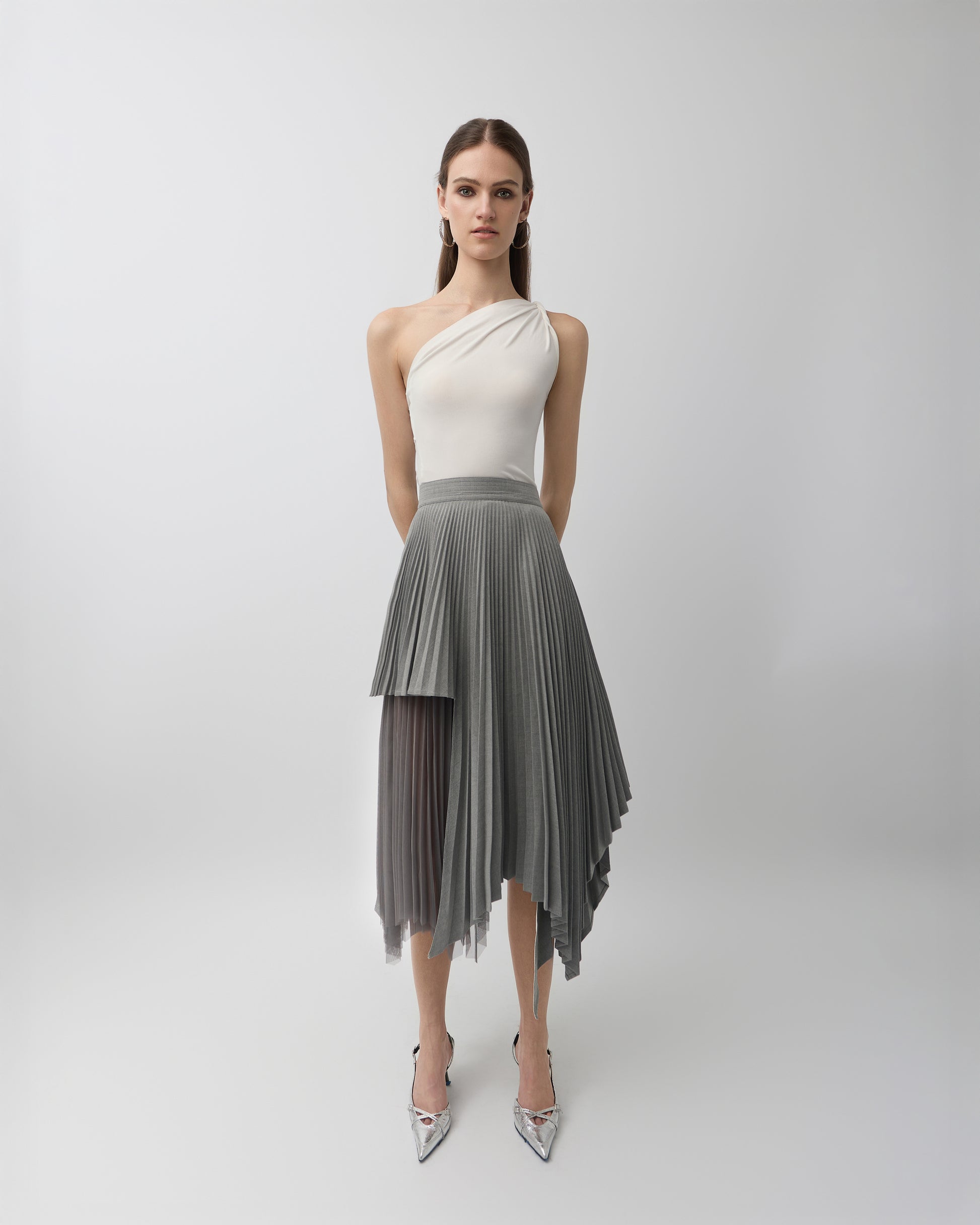 Dove Pleated Skirt