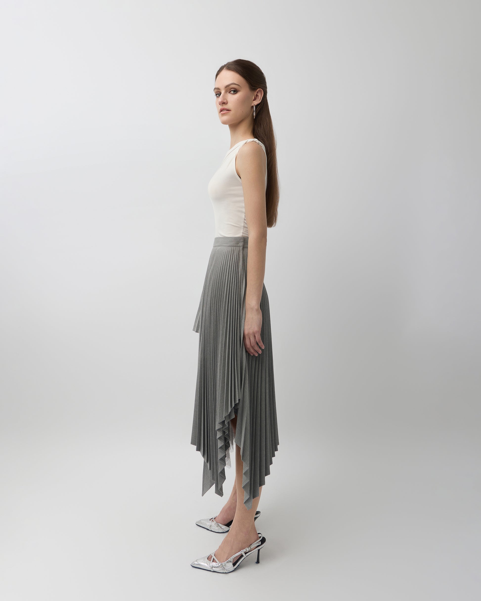 Dove Pleated Skirt