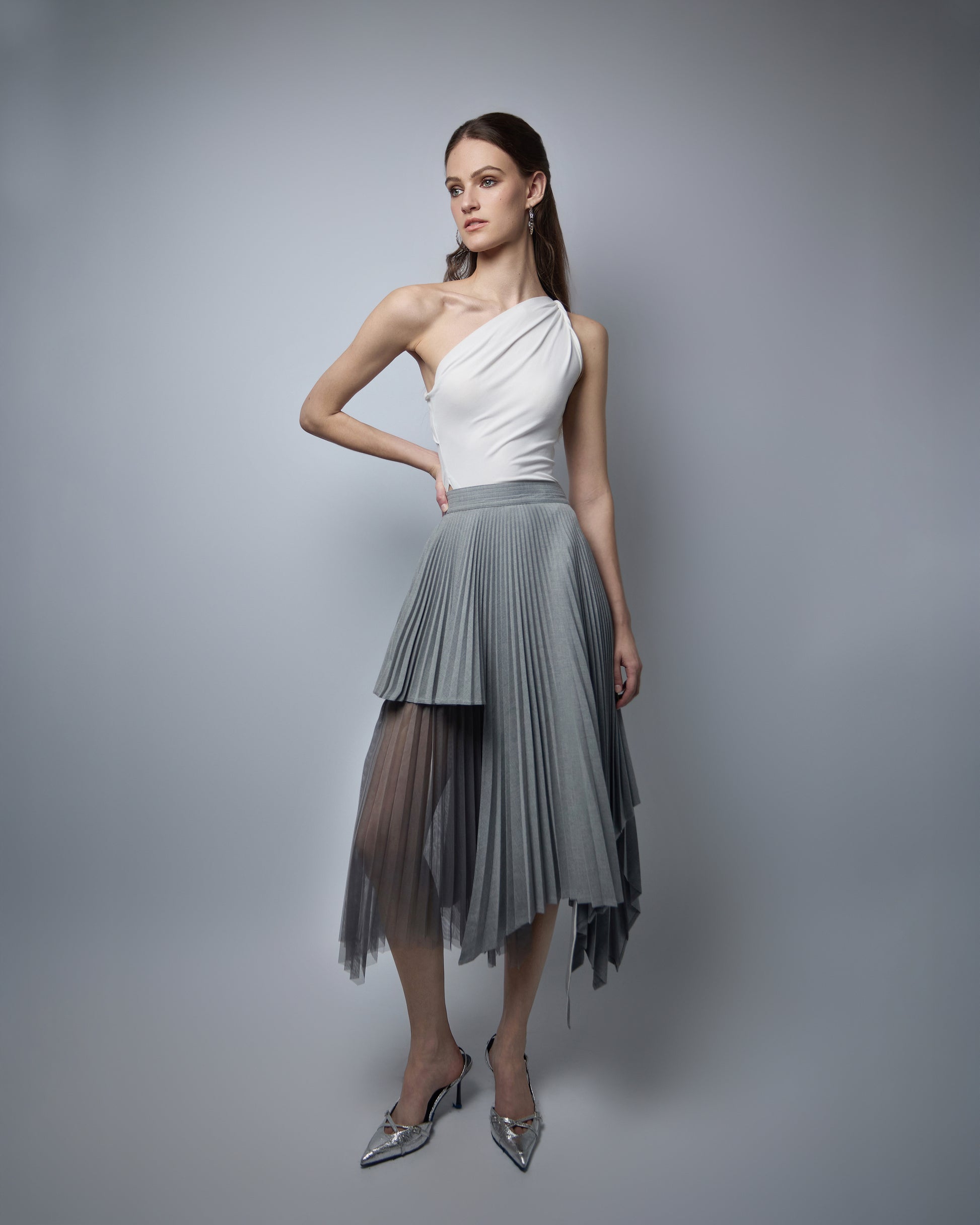 Dove Pleated Skirt