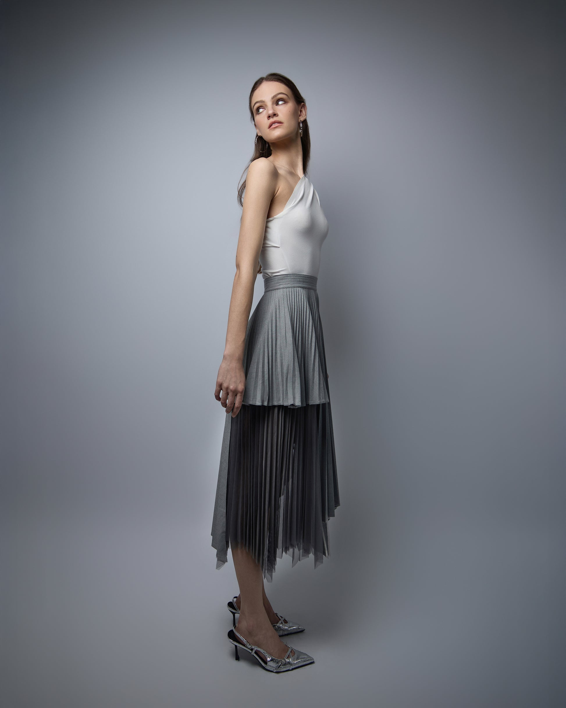 Dove Pleated Skirt