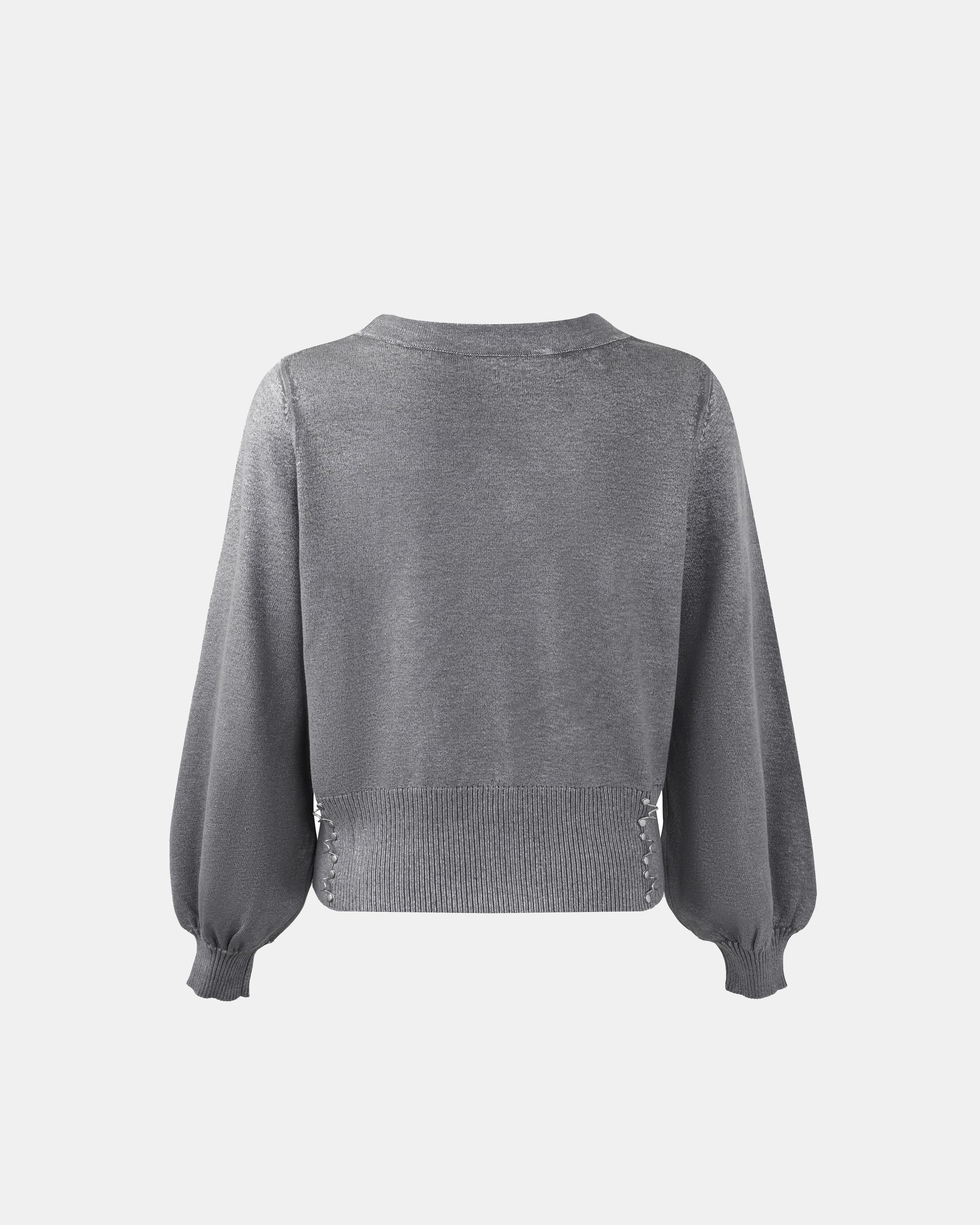 Astra Metallic Silver Cardigan
