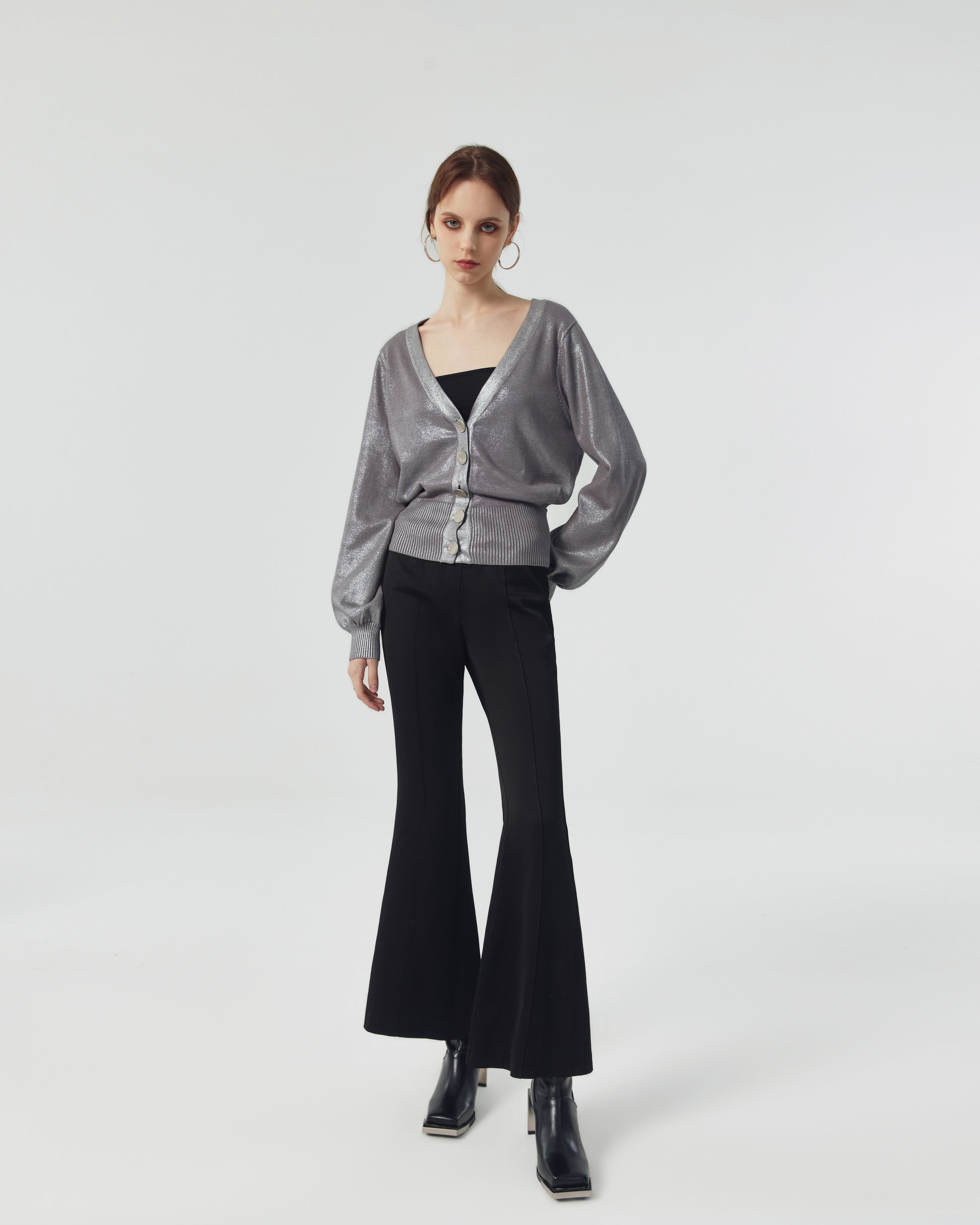 Astra Metallic Silver Cardigan
