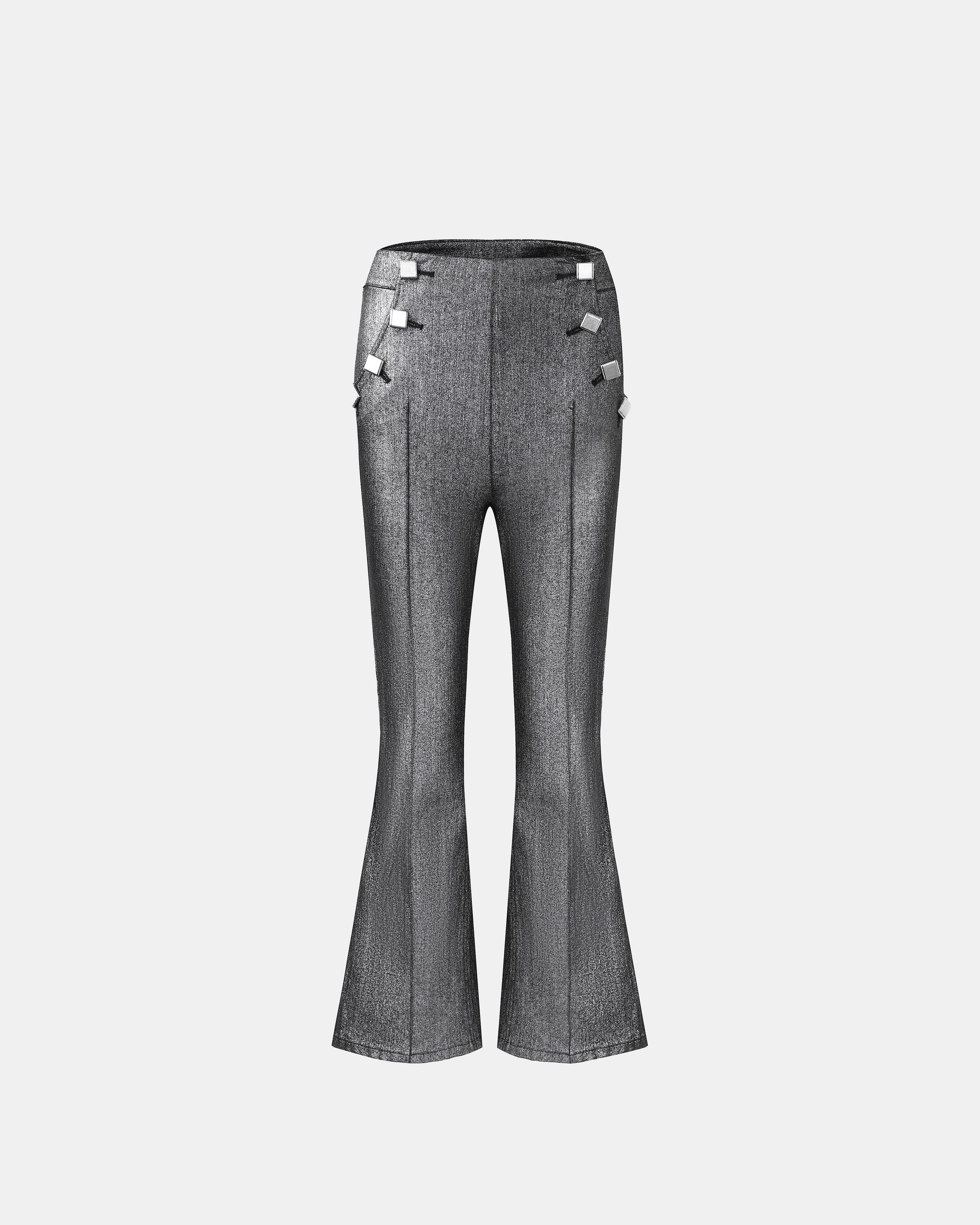 Galaxy Metallic Flared Jeans