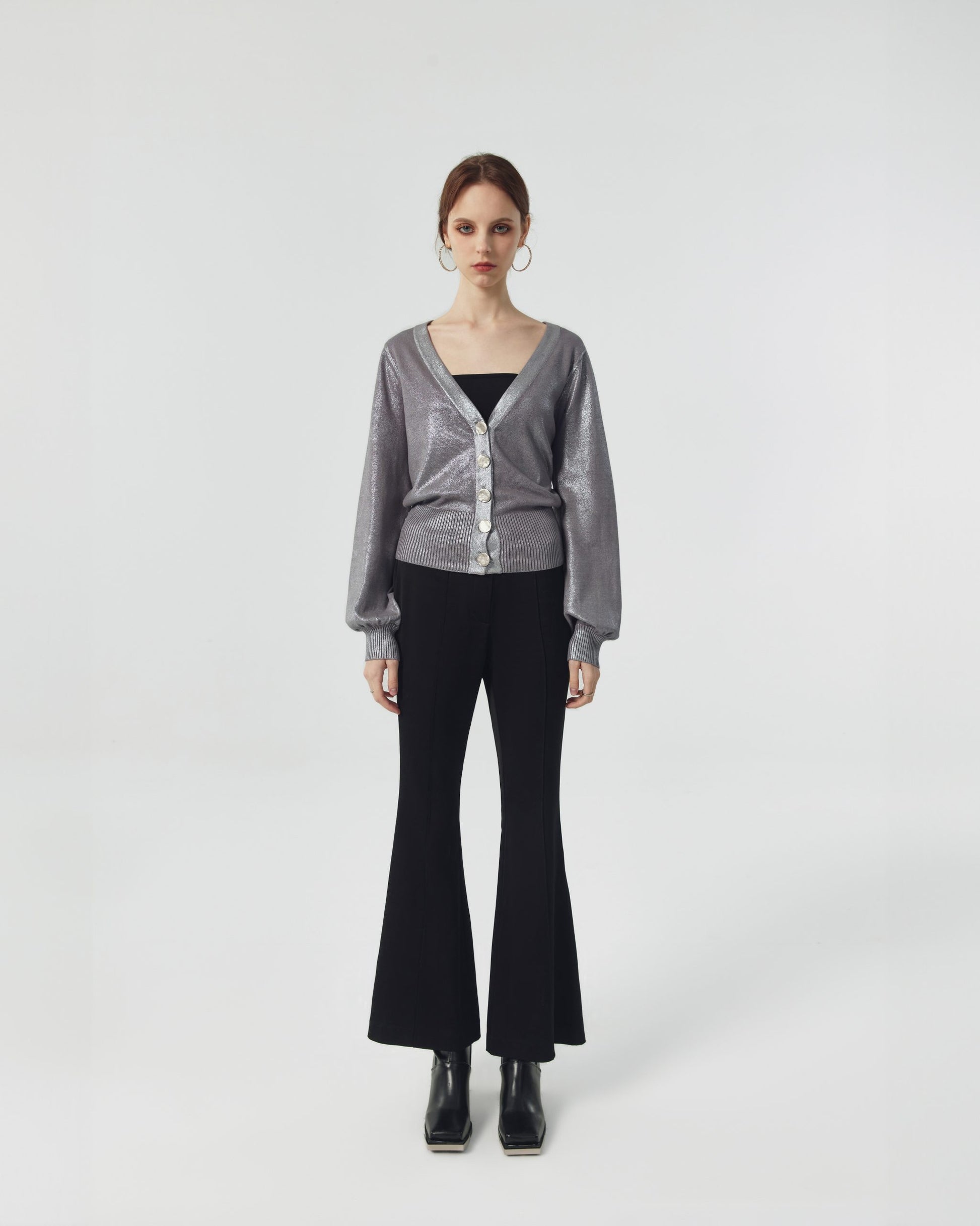 Mercury Metallic Silver Cardigan image 3