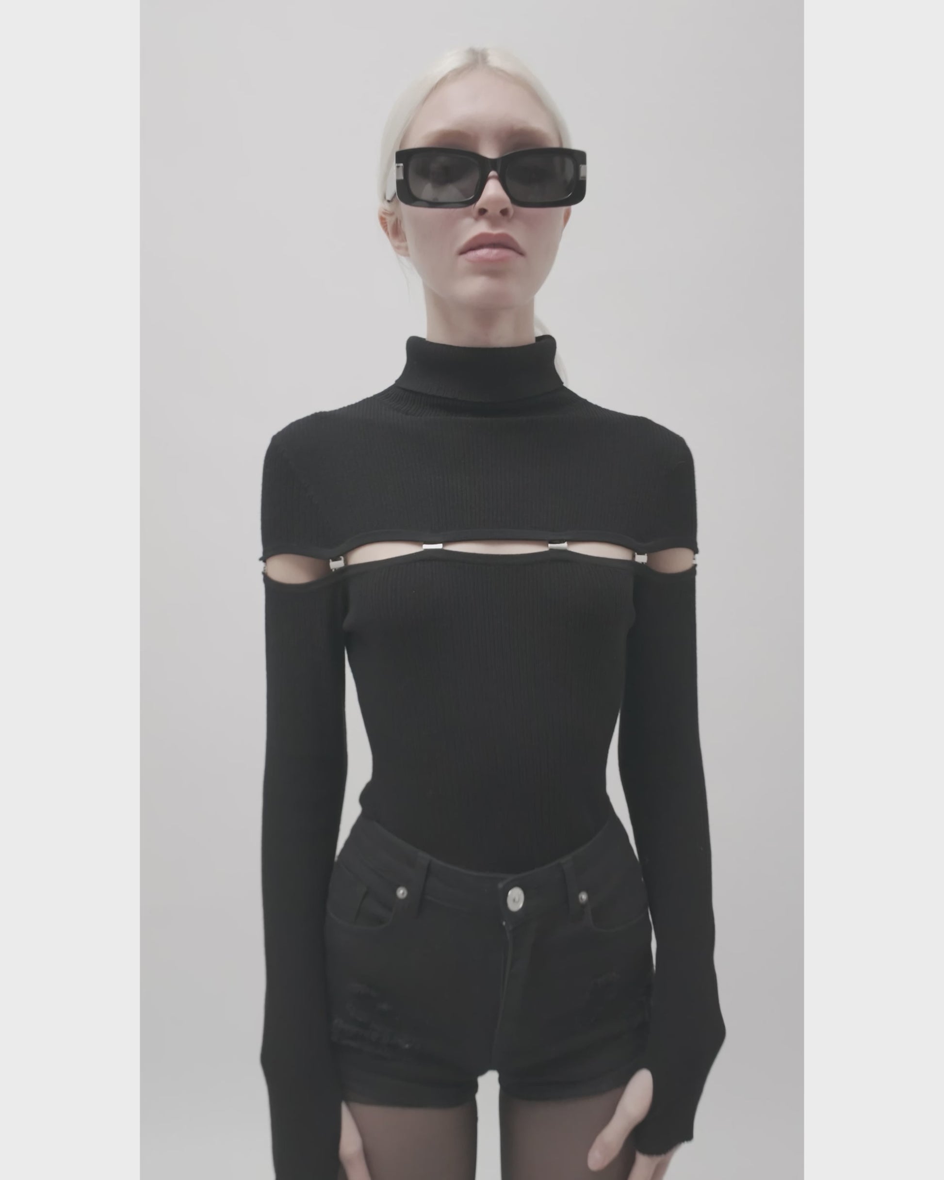 Ash Sweater Bodysuit with Buckle Clasp