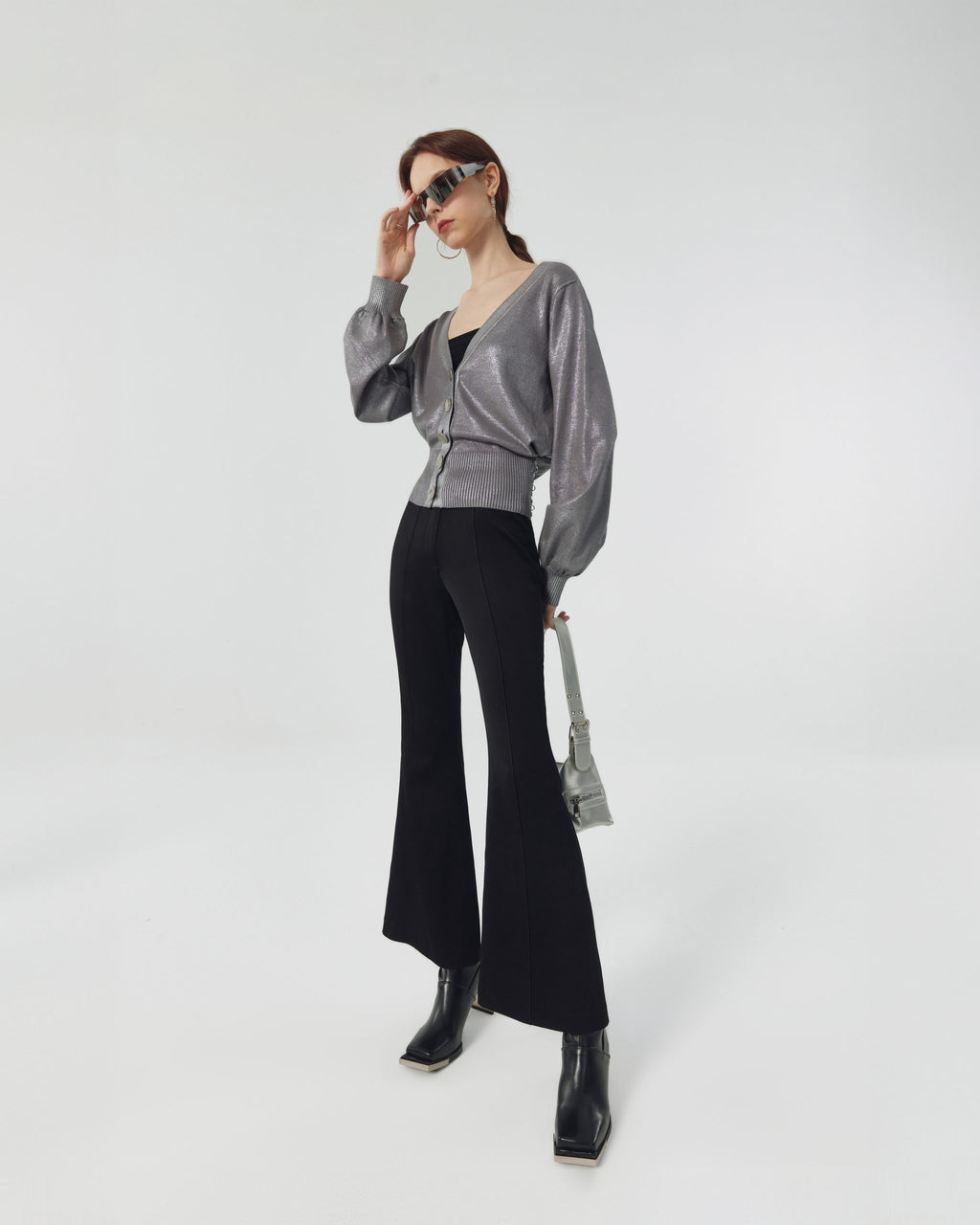 Mercury Metallic Silver Cardigan image 2