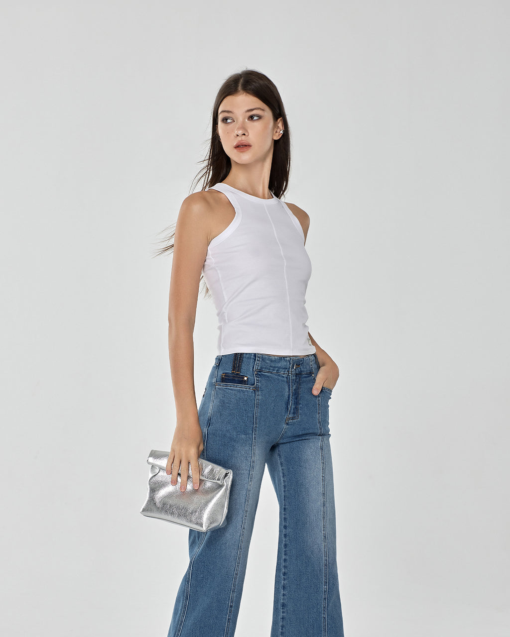 Blanc U Logo Tank in Mercerized Cotton image 2