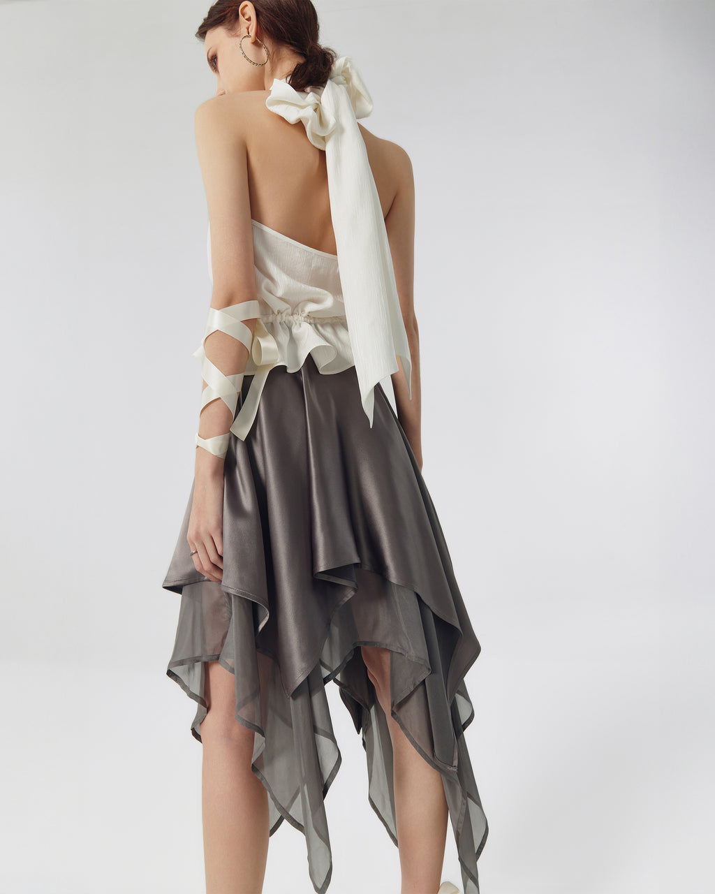 Giselle Satin Asymmetric Scarf Skirt image 0