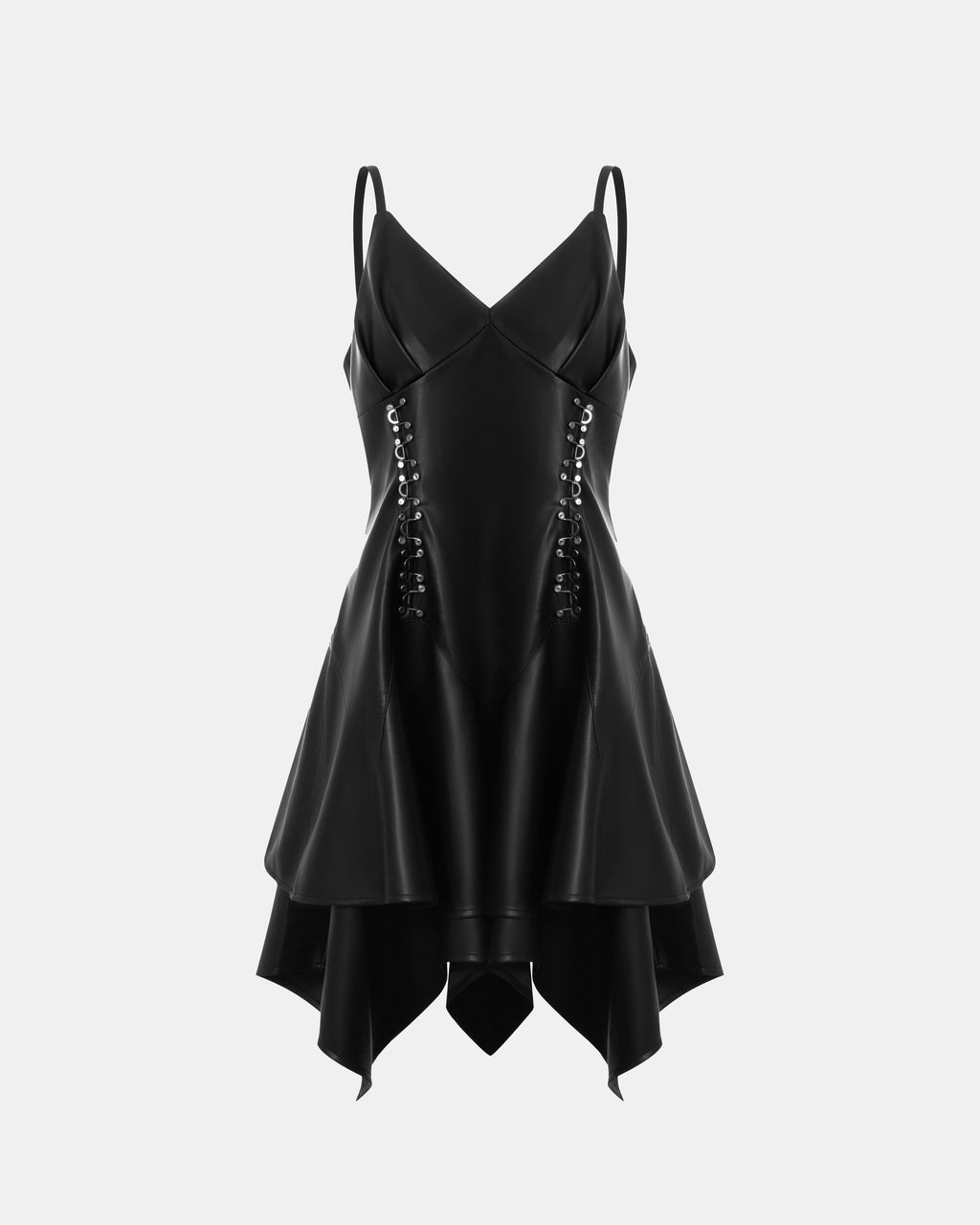 Alessia Corset Peplum Leather Dress