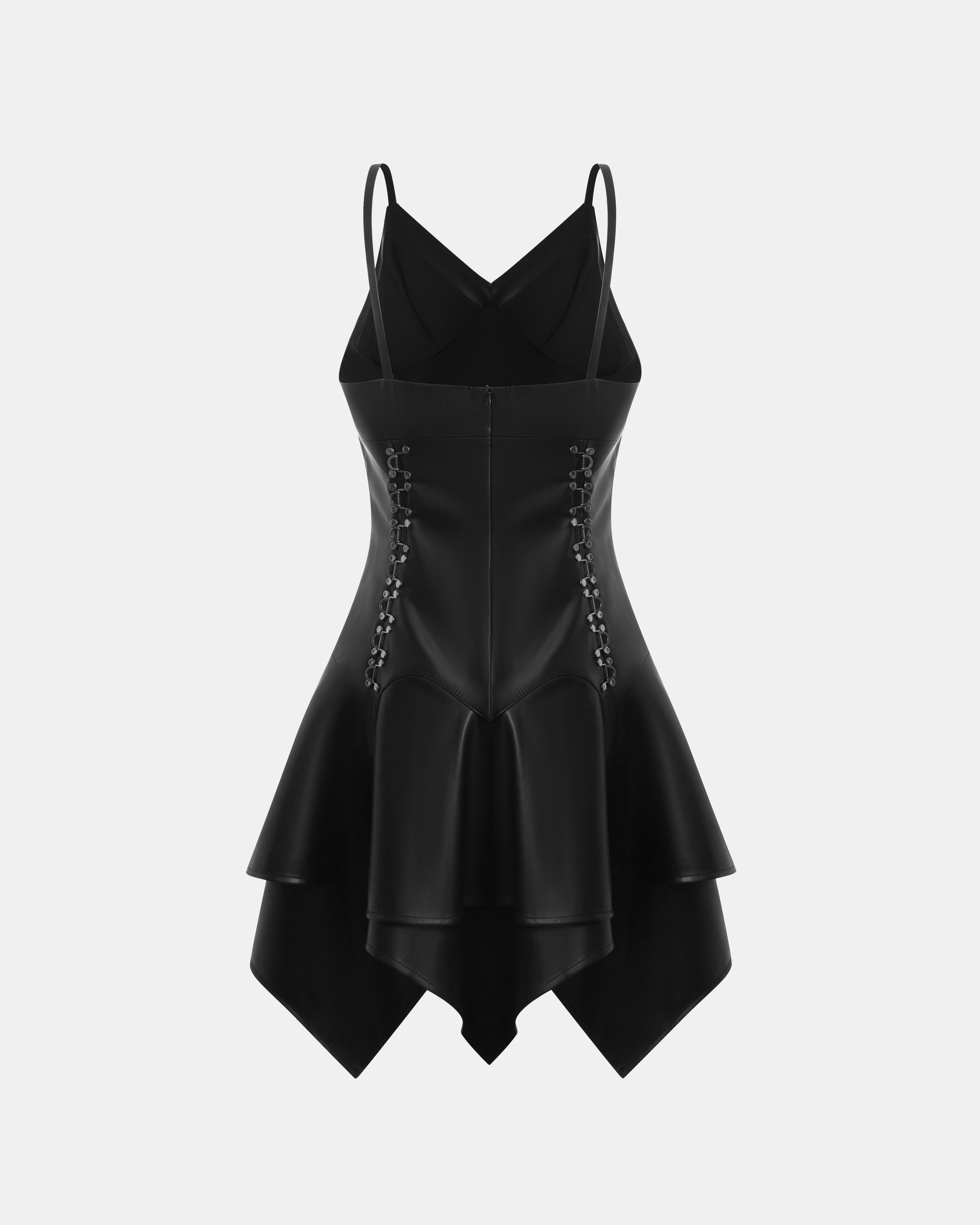 Alessia Corset Peplum Leather Dress – X-U