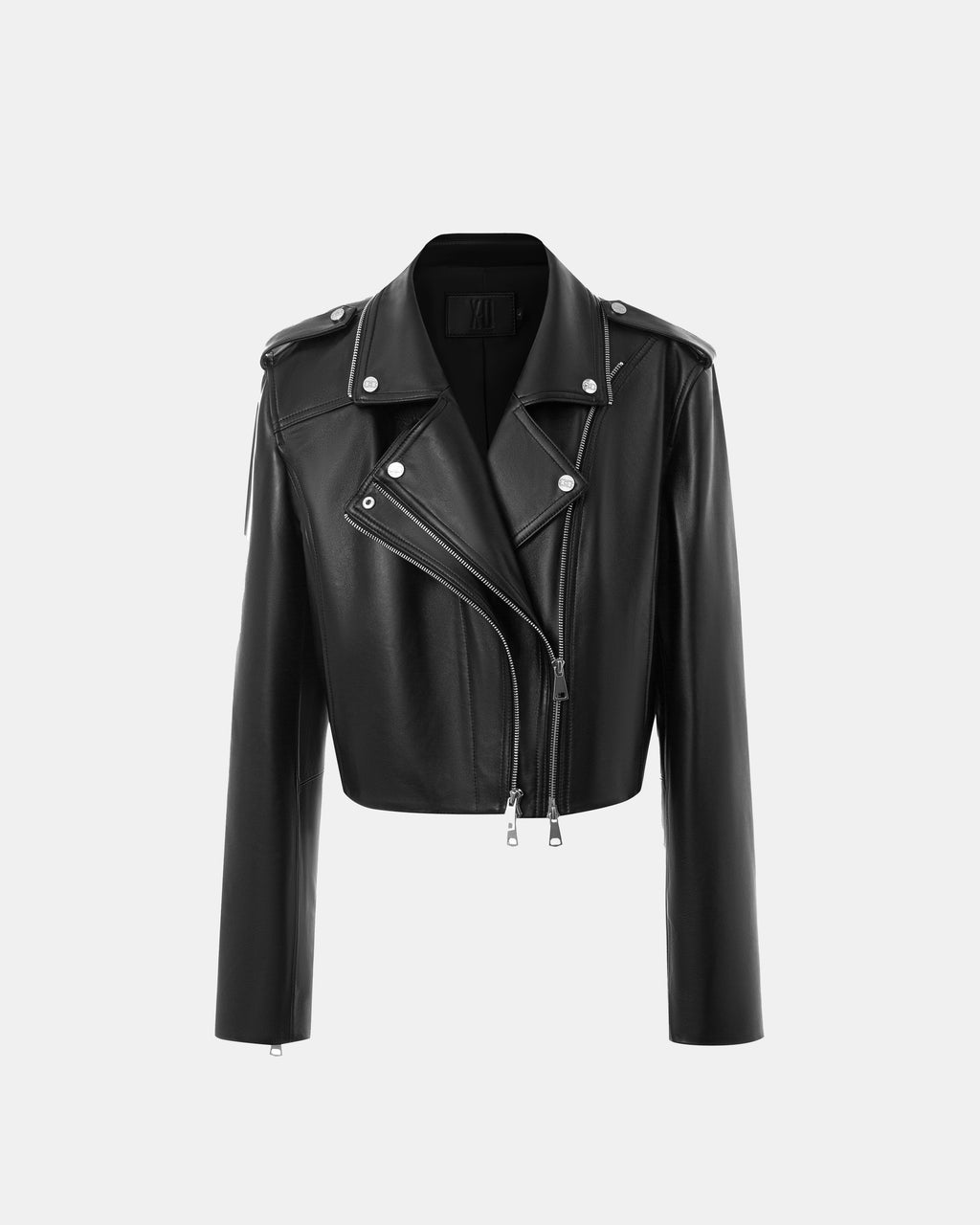 Estella Double Lapel Biker Leather Jacket