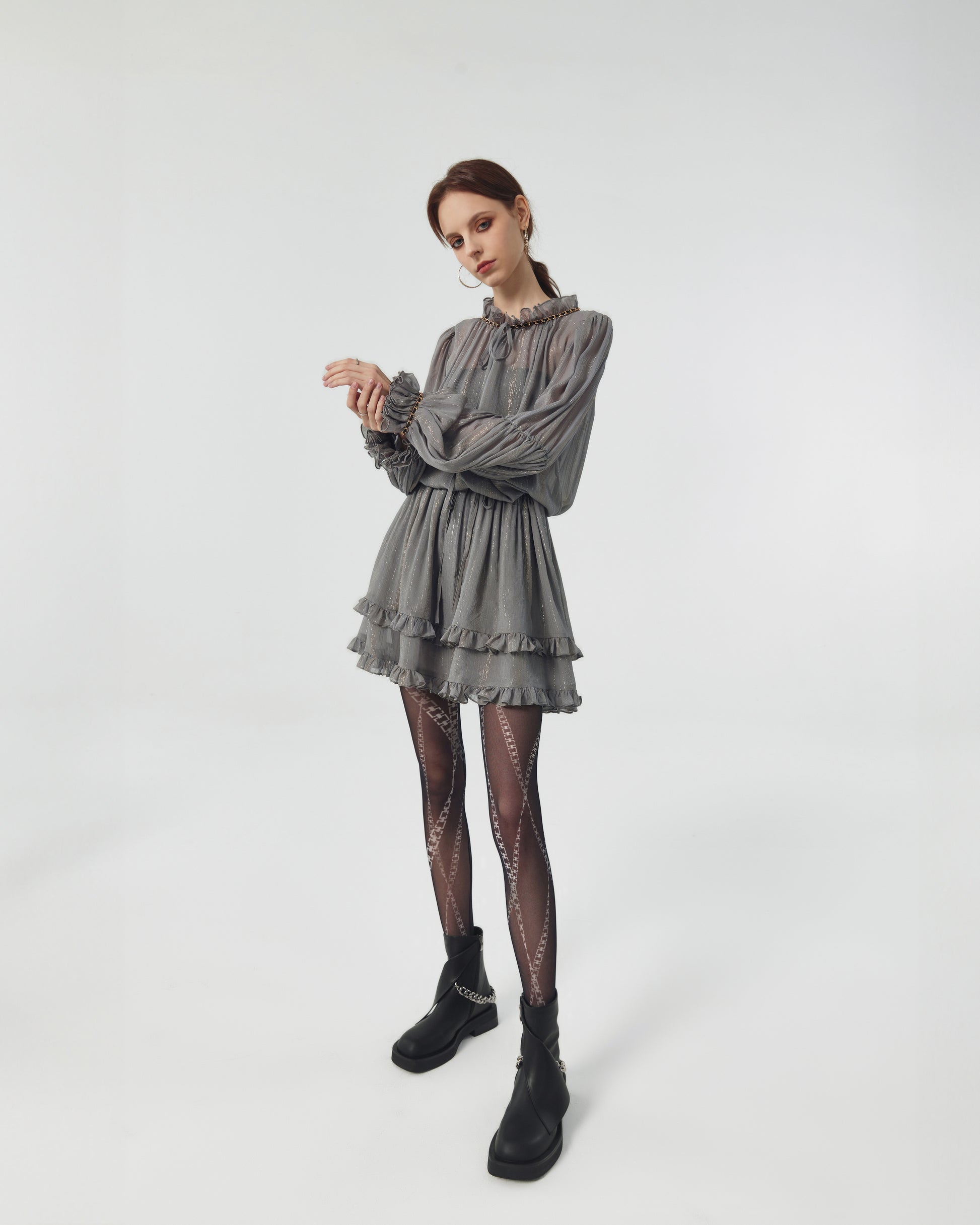 Janette Silk Chiffon Blouson Dress