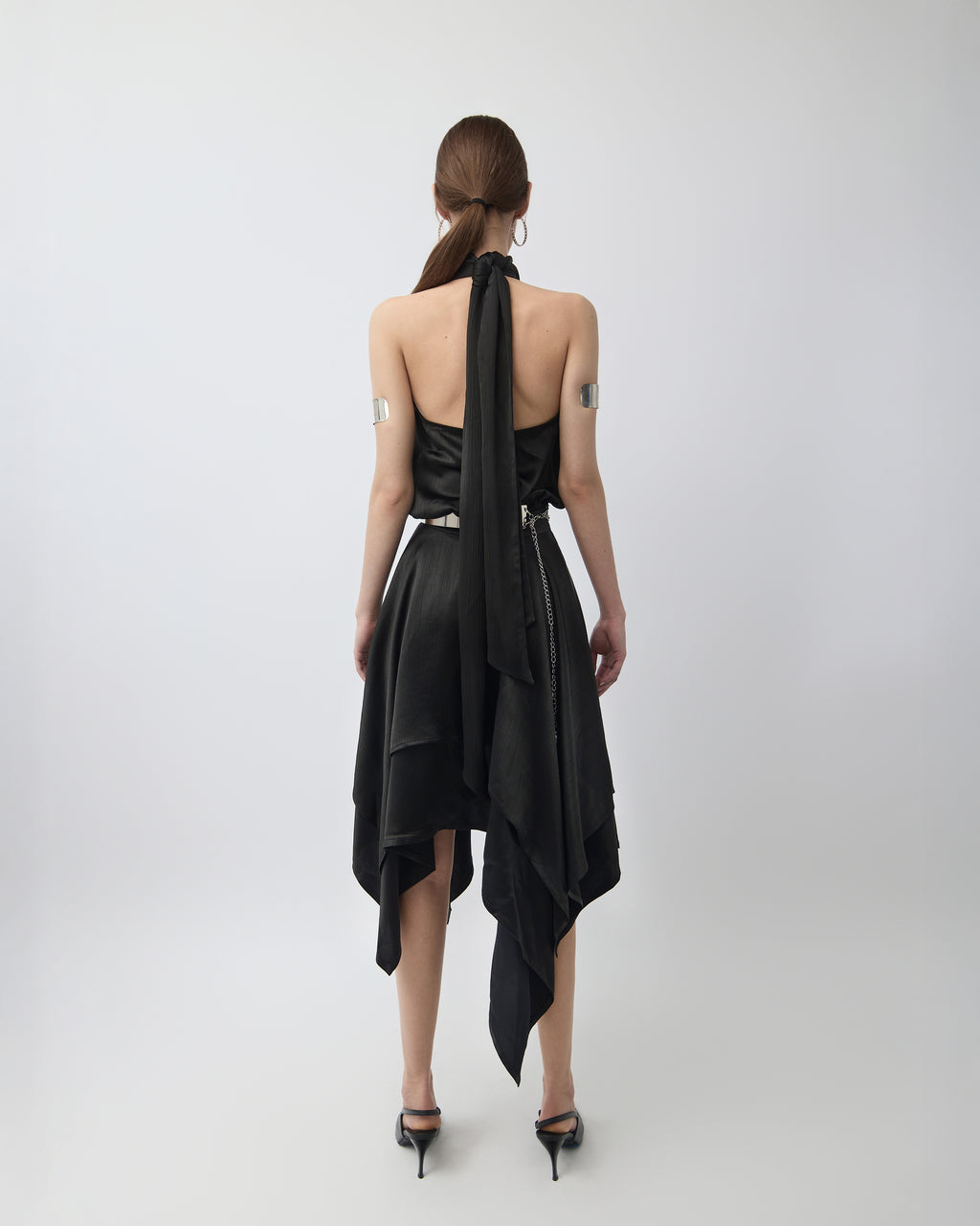 Celeste Halter Scarf-Hem Dress