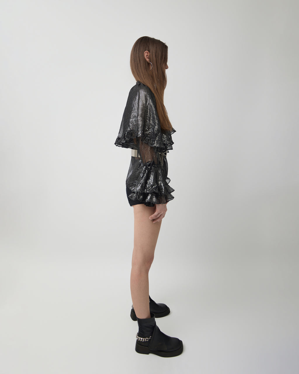 Cyra Chiffon Cape Blouse