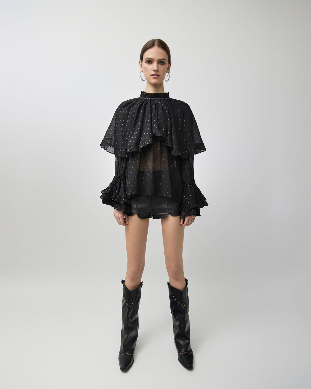 Blair Chiffon Cape Blouse