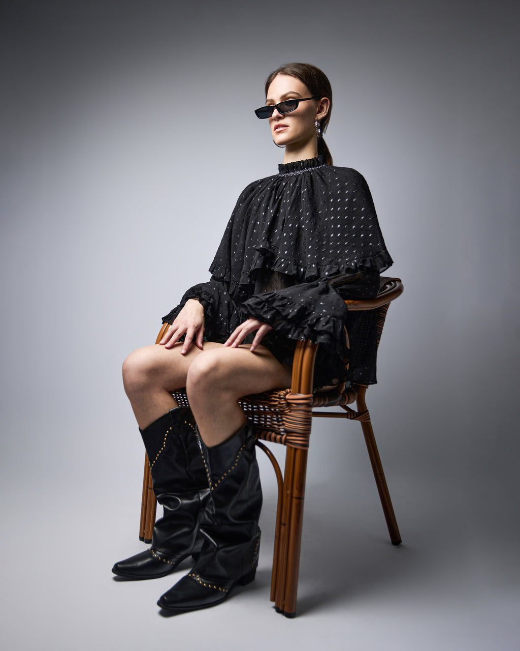 Blair Chiffon Cape Blouse