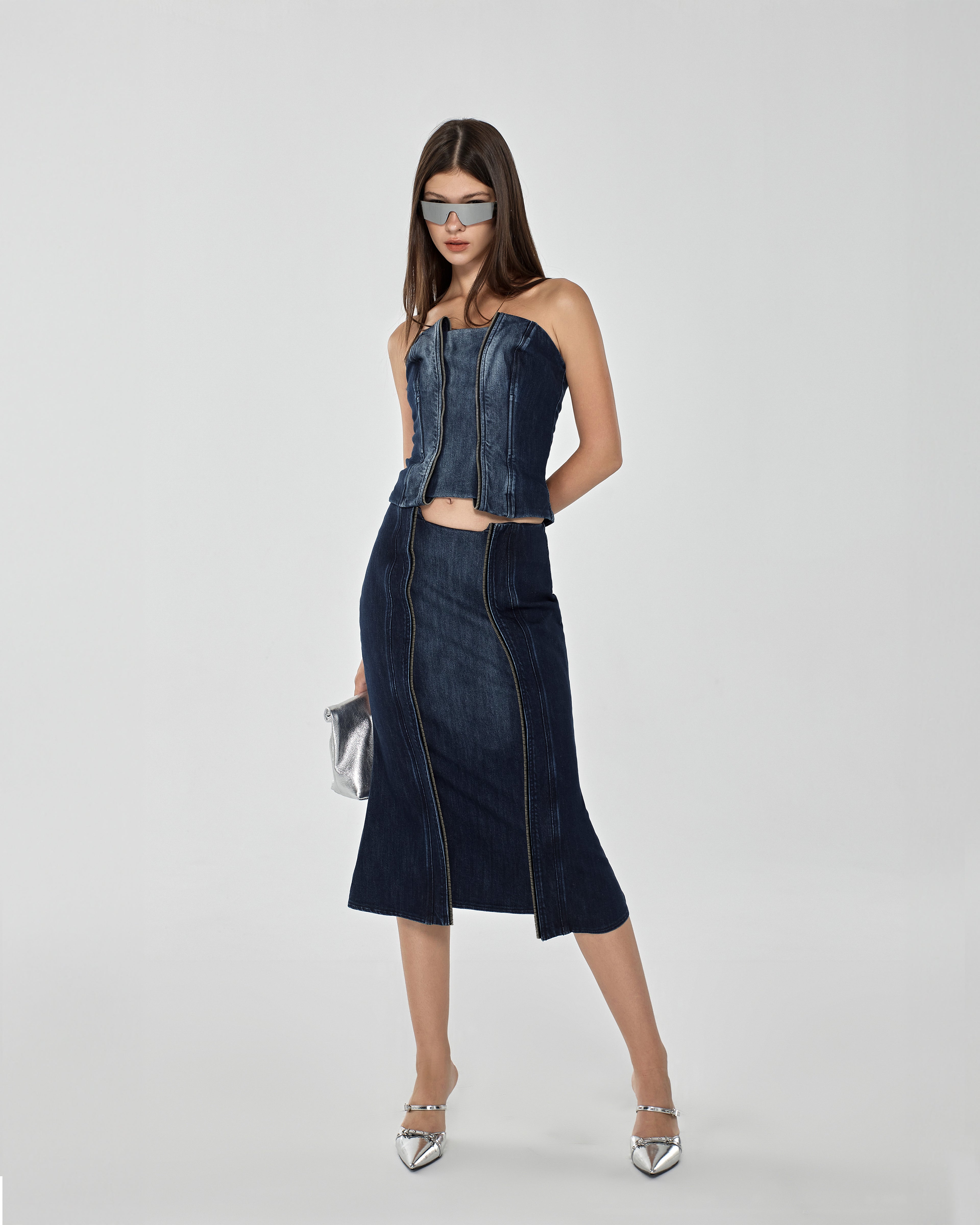 Astrid Denim Flats Skirt