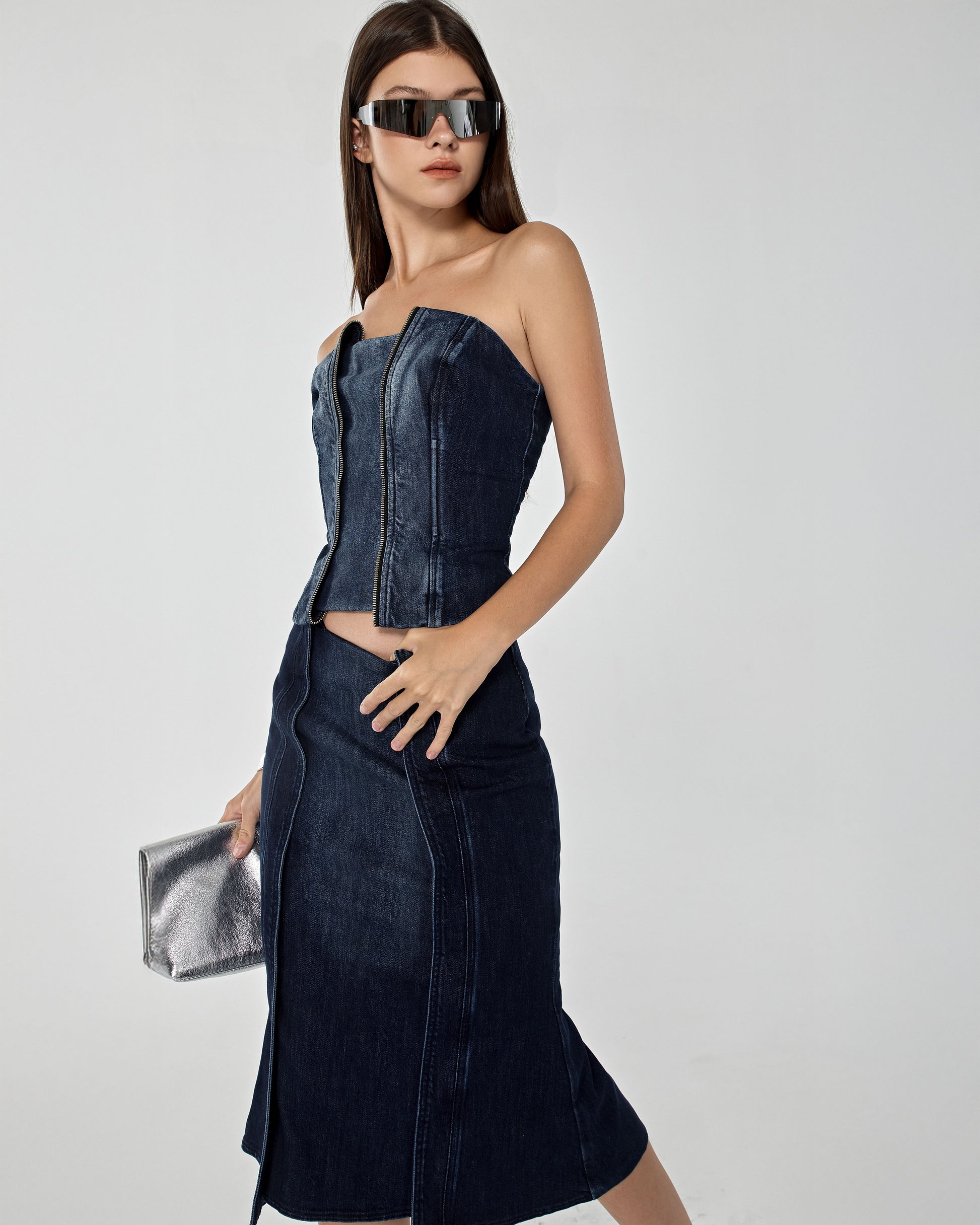 Astrid Denim Flats Skirt