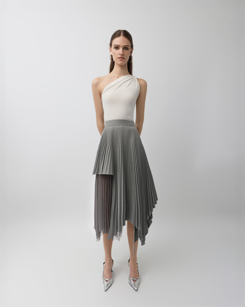 Dove Pleated Skirt