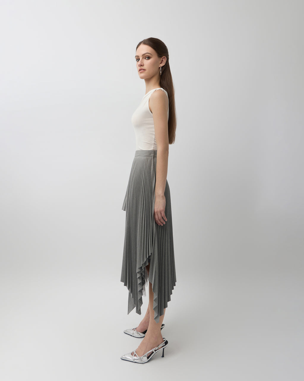 Dove Pleated Skirt