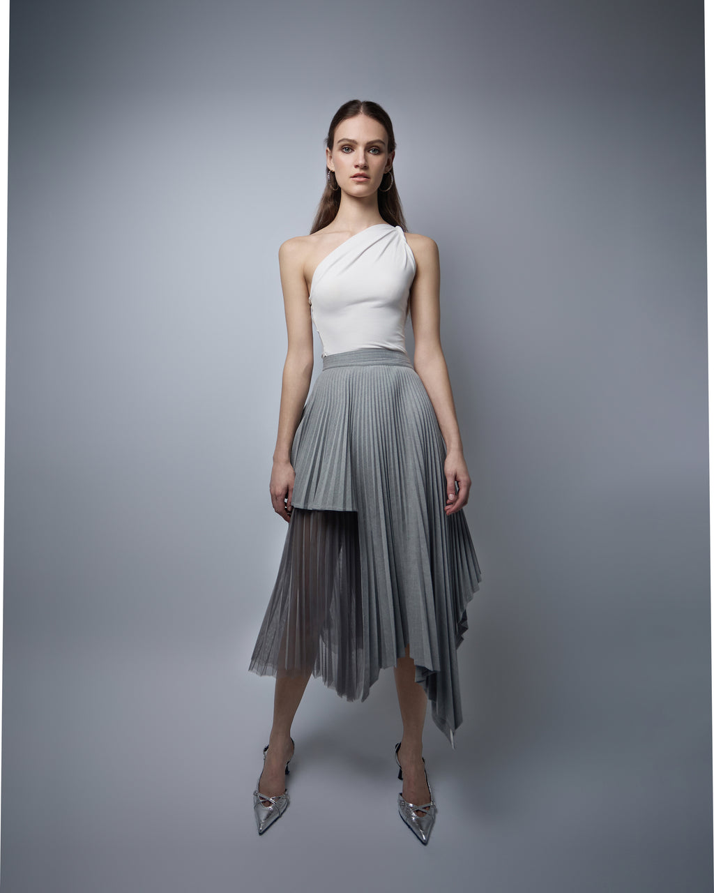 Dove Pleated Skirt