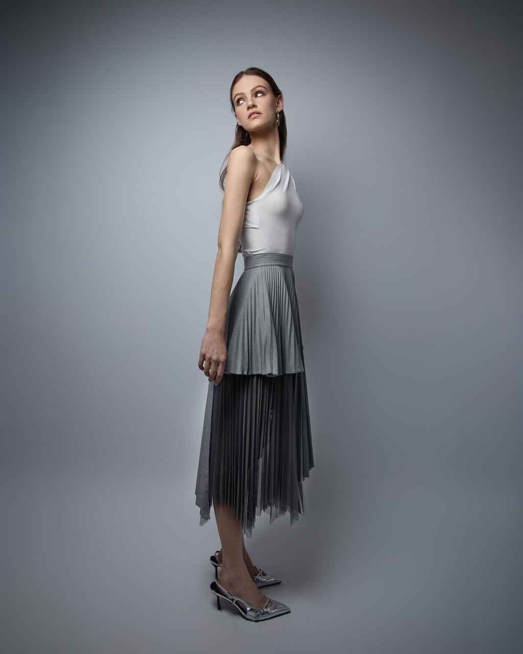 Dove Pleated Skirt