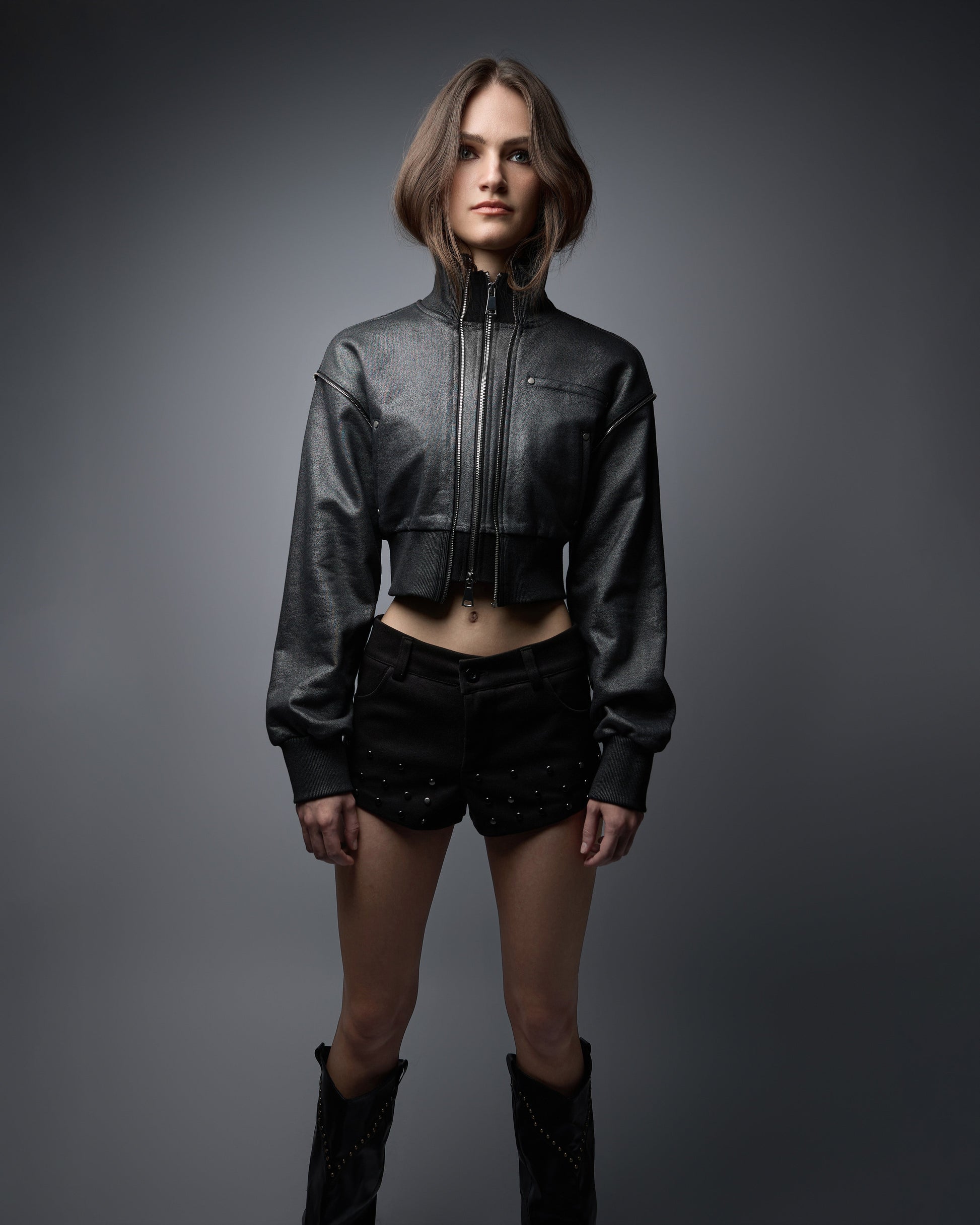 Nyx Metallic Cropped Jacket