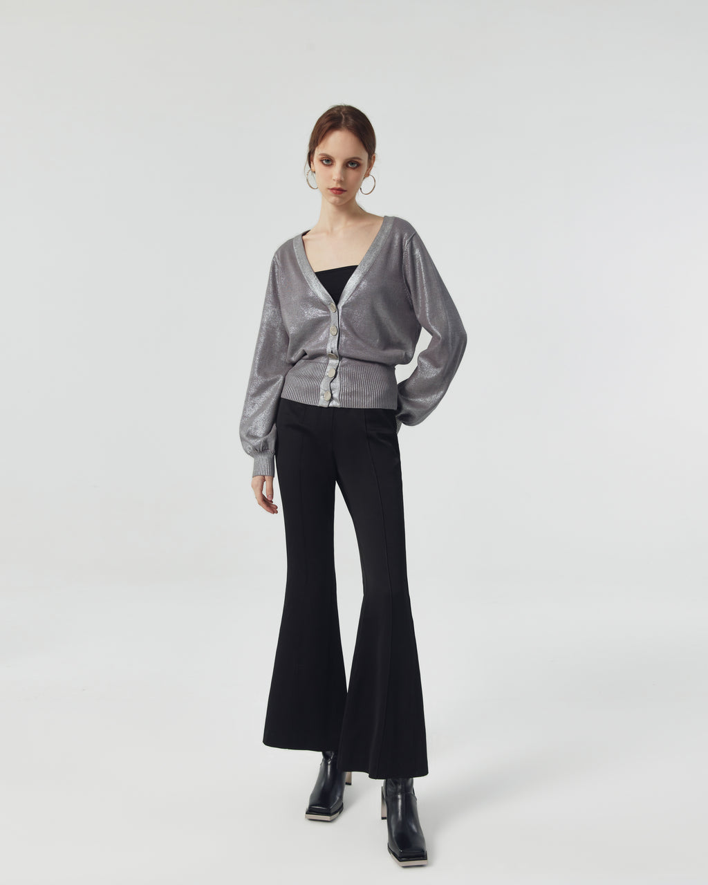 Astra Metallic Silver Cardigan