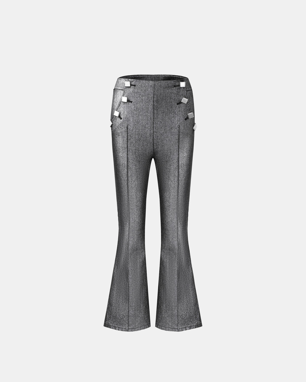 Galaxy Metallic Flared Jeans