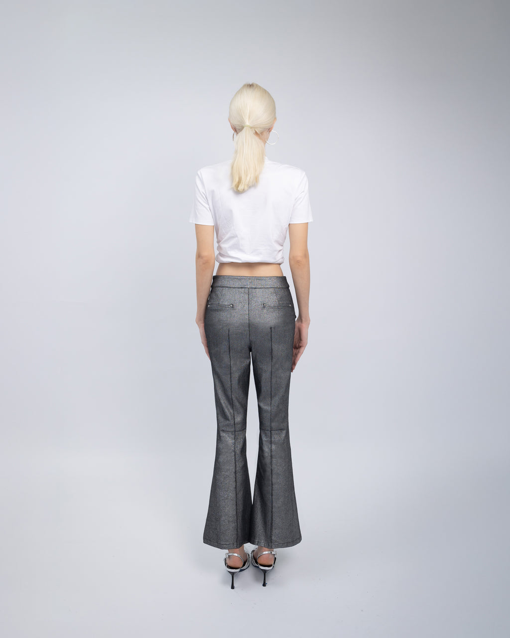 Galaxy Metallic Flared Jeans