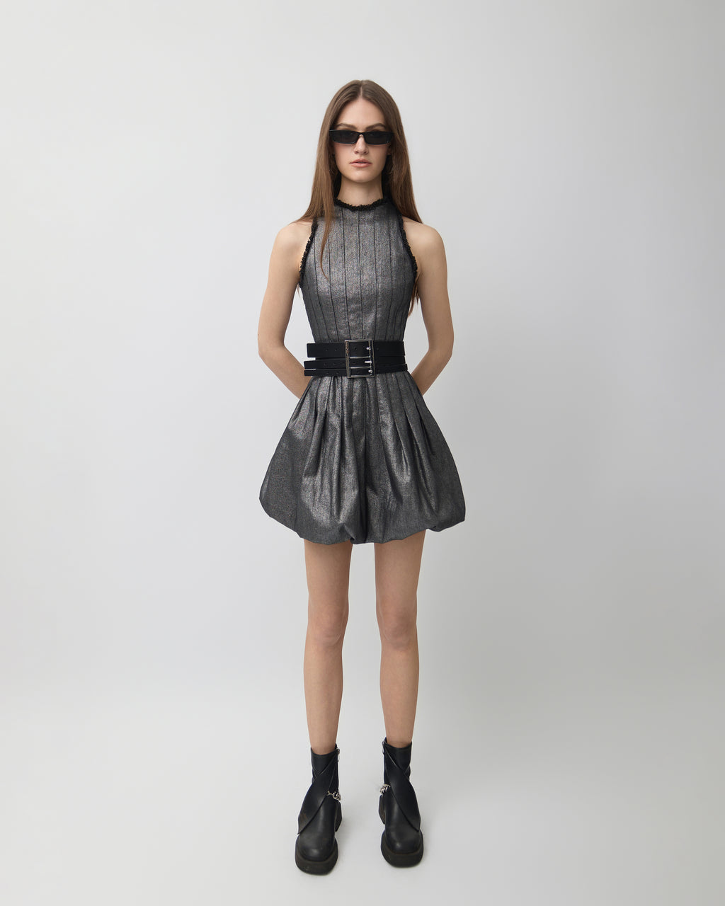 Mercury Metallic Silver Dress