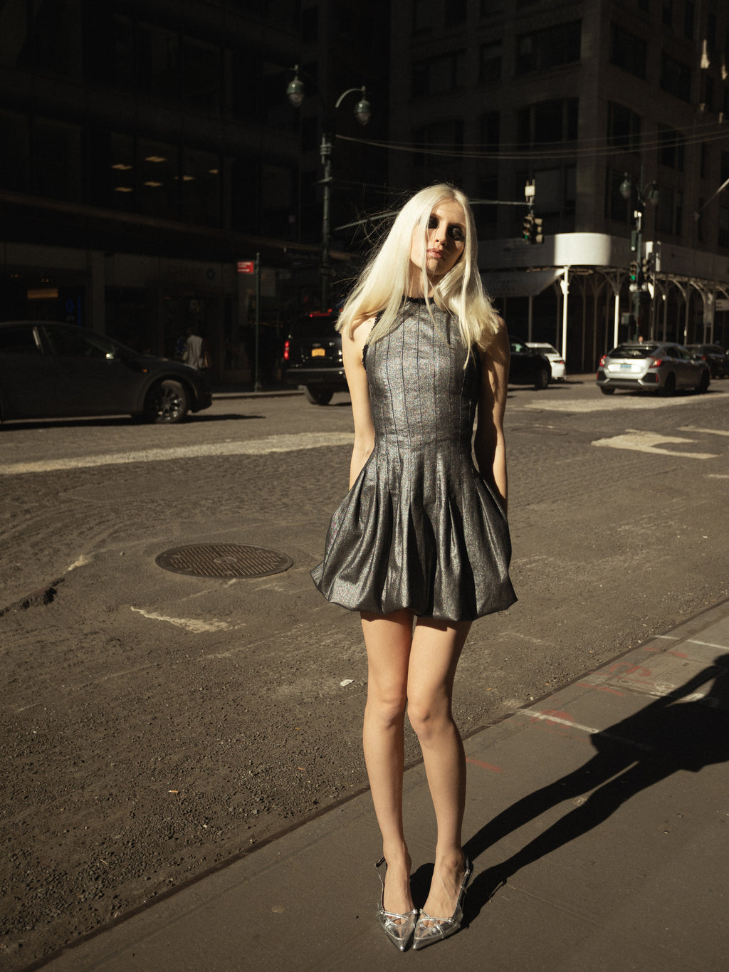 Mercury Metallic Silver Dress