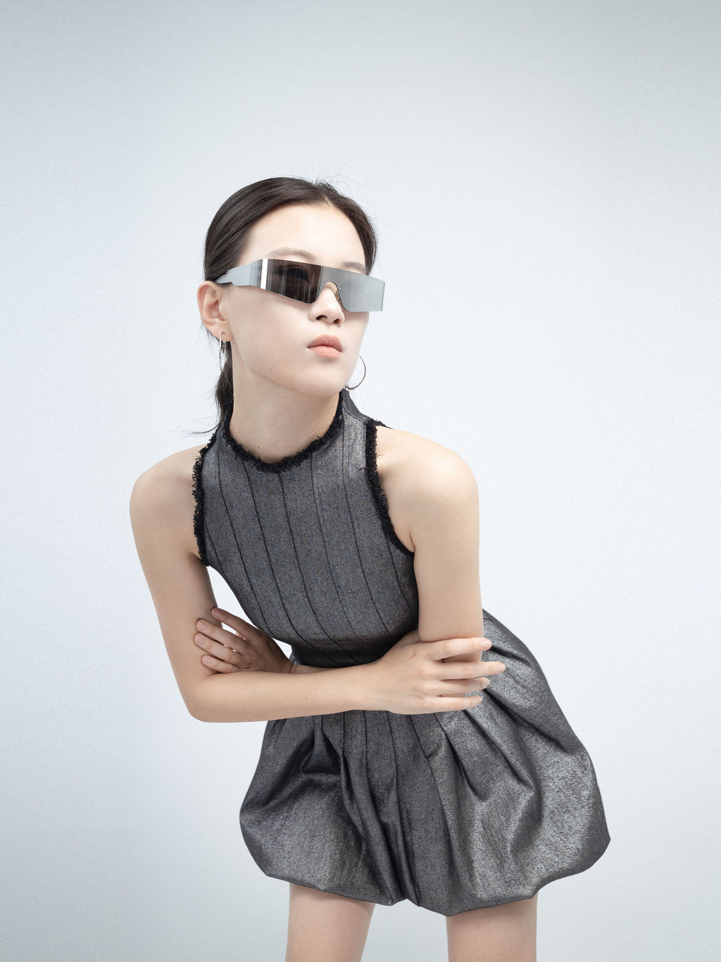 Mercury Metallic Silver Dress