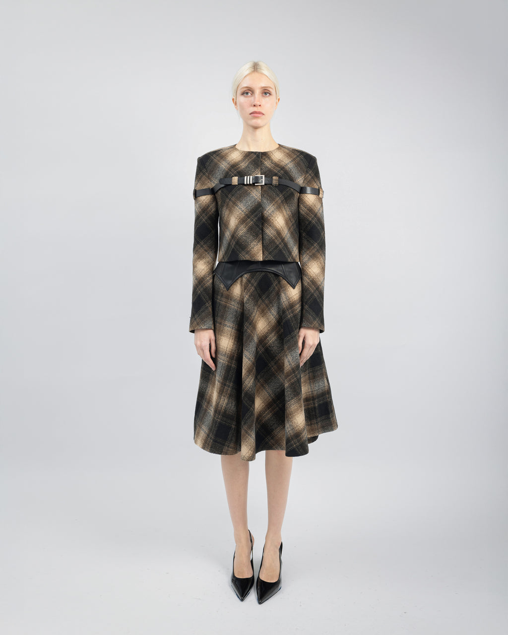 Alethea Plaid Cropped Blazer