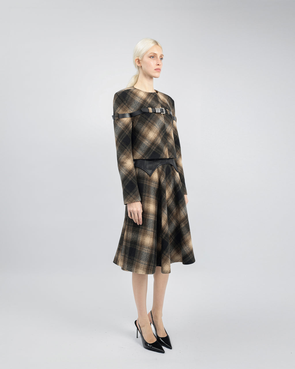 Alethea Plaid Cropped Blazer