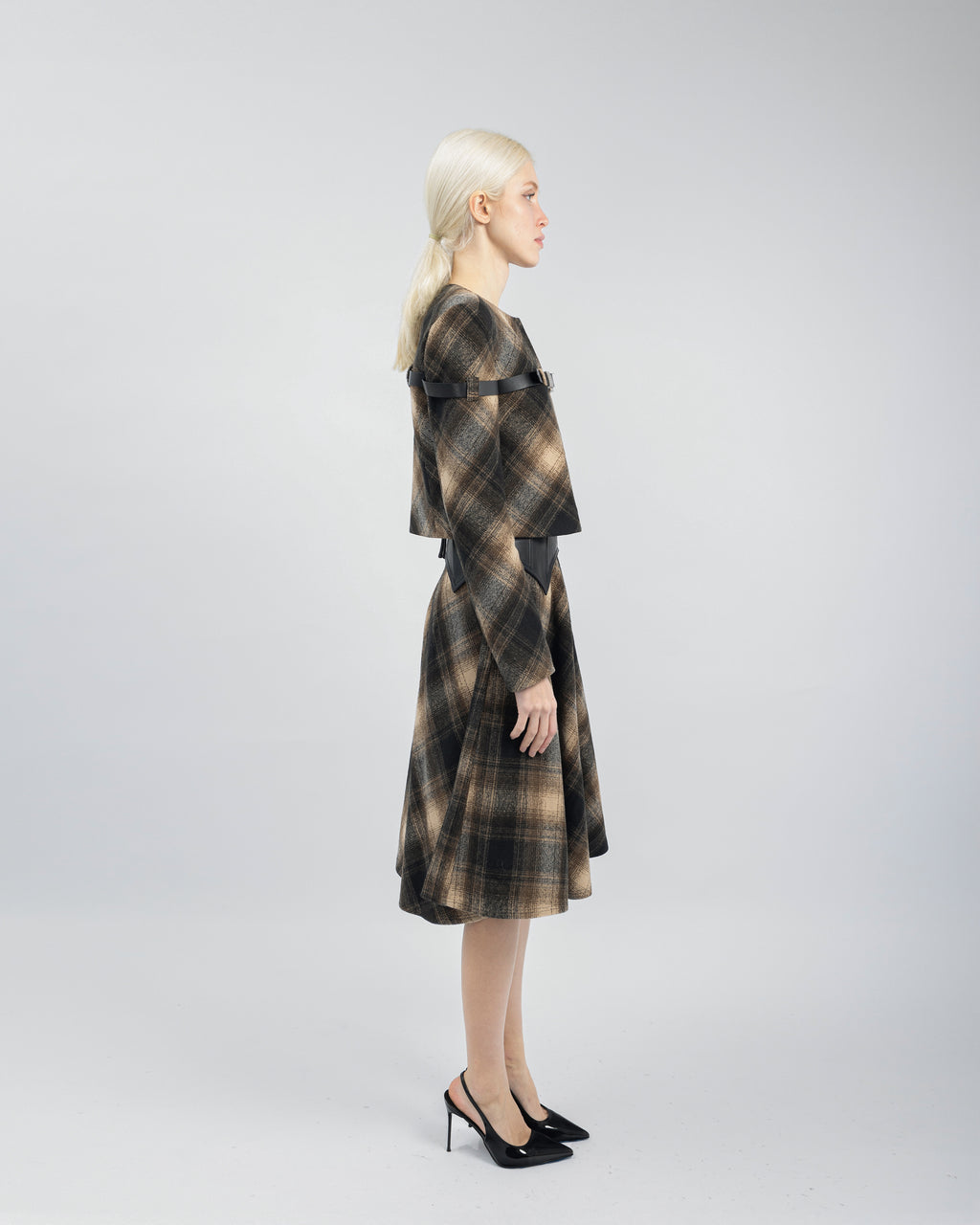 Alethea Plaid Cropped Blazer
