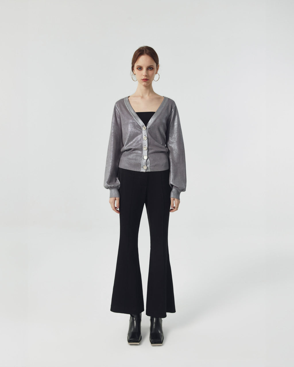 Mercury Metallic Silver Cardigan image 3