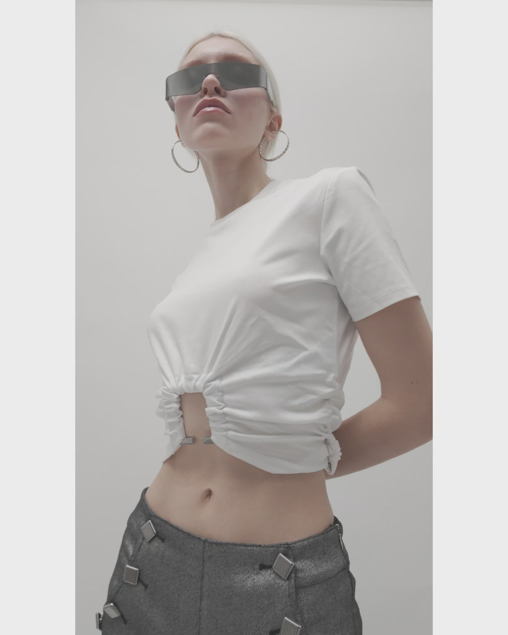Galaxy Metallic Flared Jeans