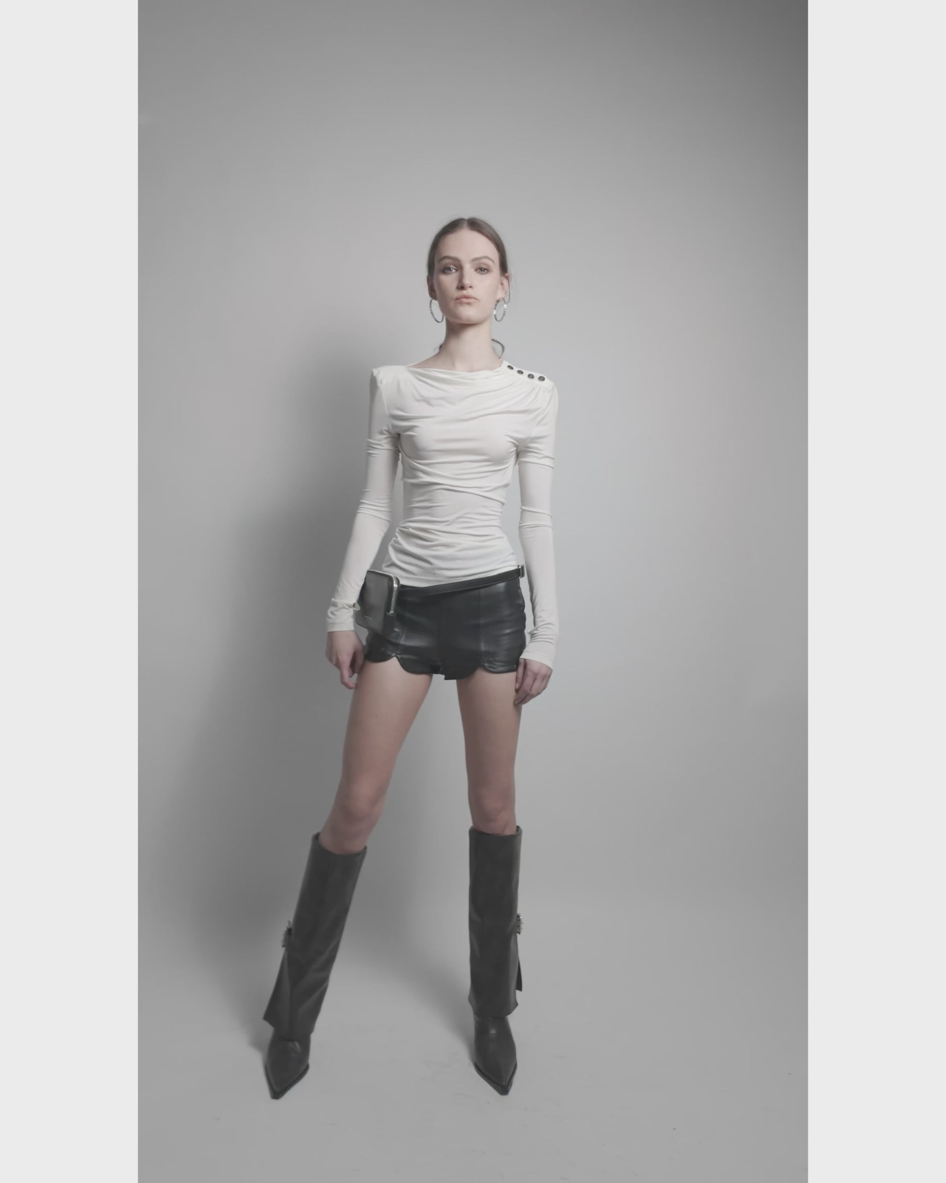 Lucien Draped Long Sleeve Top