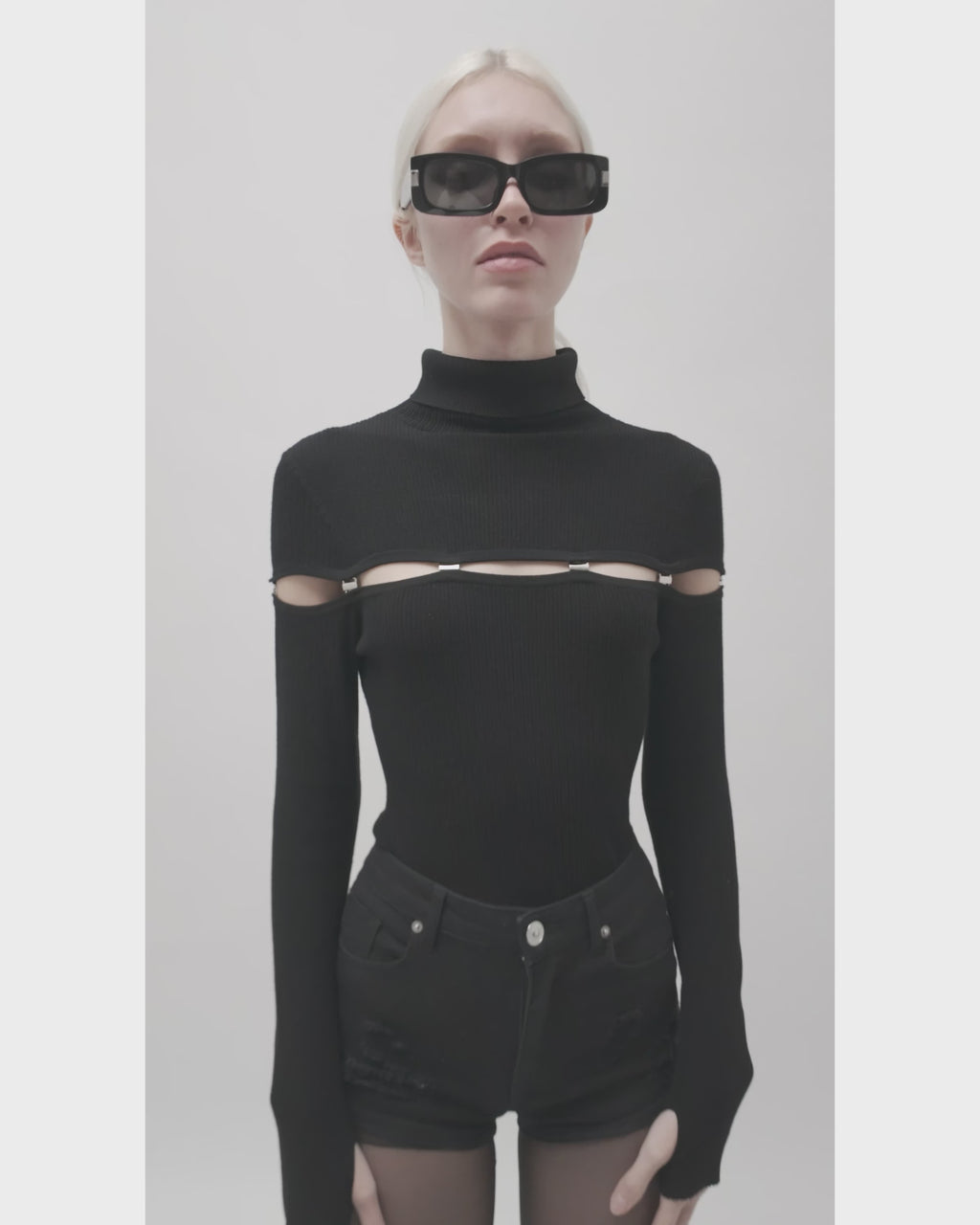 Ash Sweater Bodysuit with Buckle Clasp